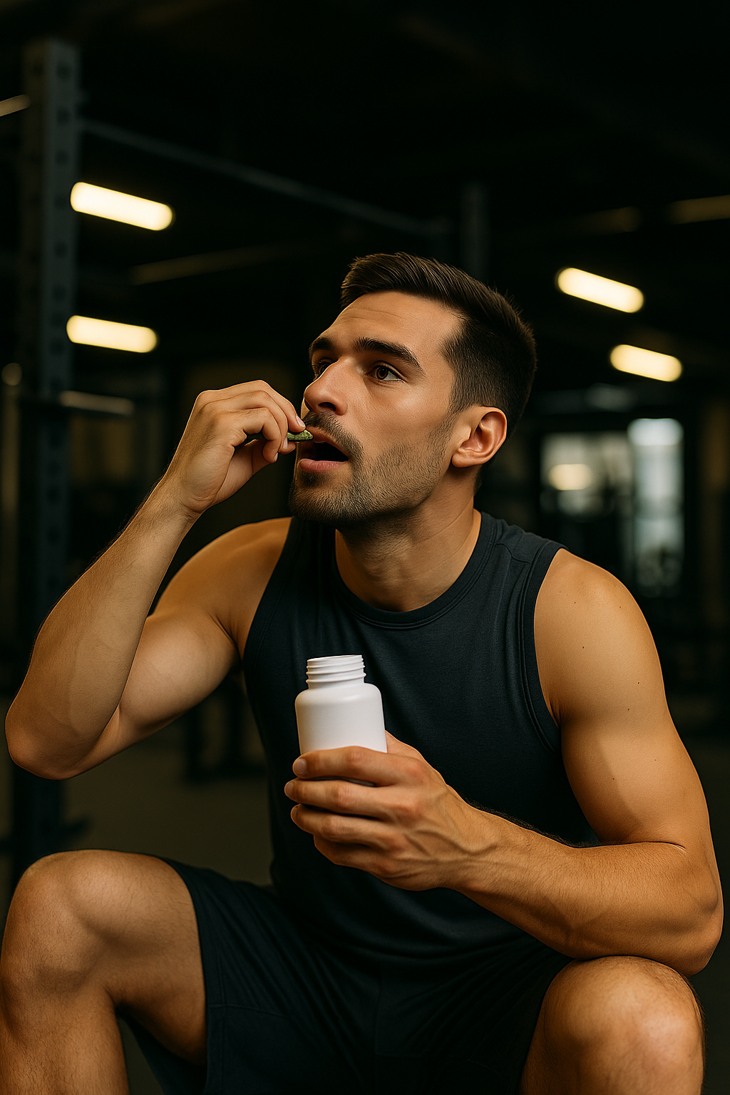 Man taking supplements